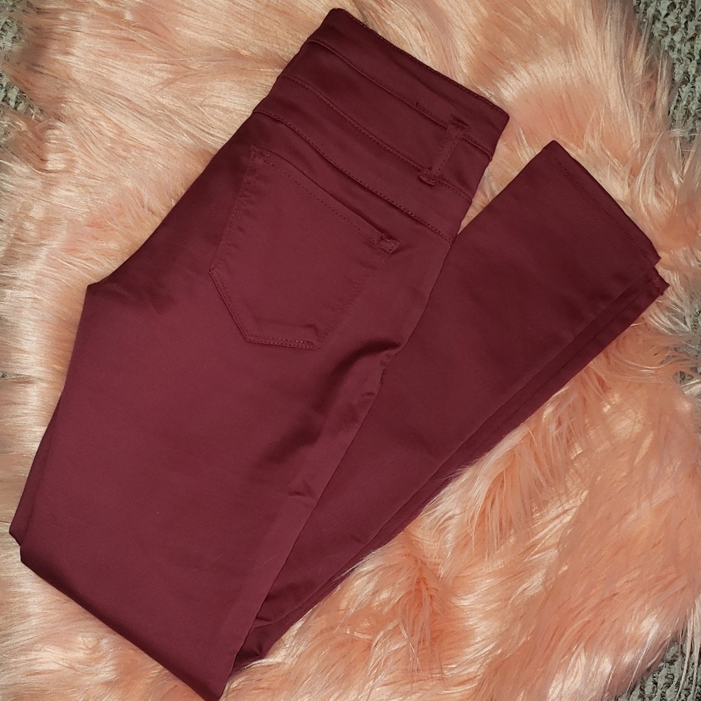 High Rise Maroon / burgondy pants